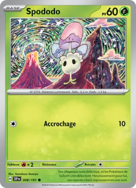 Carte Pokémon Spododo 008/191, extension Étincelles Déferlantes