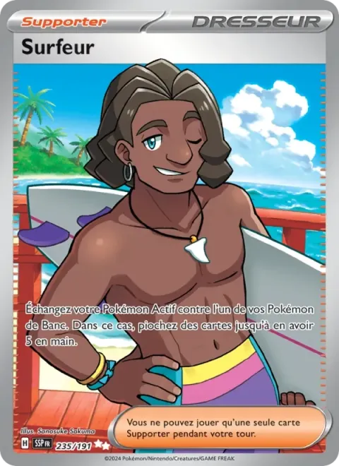 Carte Pokémon Surfeur 235/191, extension Étincelles Déferlantes