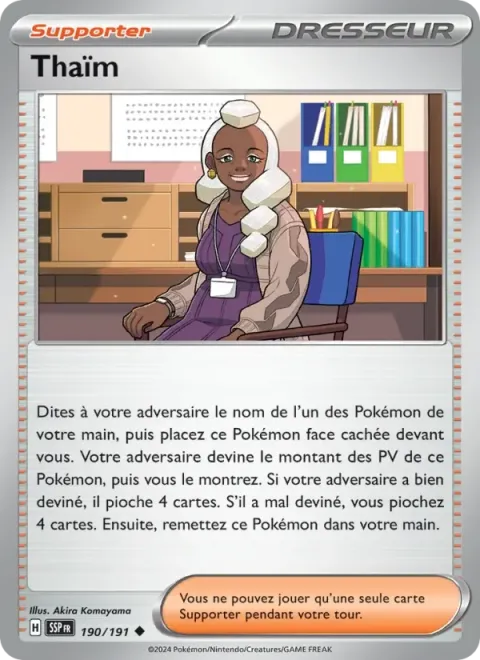 Carte Pokémon Thaïm 190/191, extension Étincelles Déferlantes