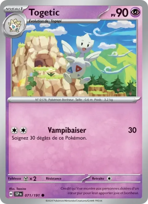 Carte Pokémon Togetic 071/191, extension Étincelles Déferlantes