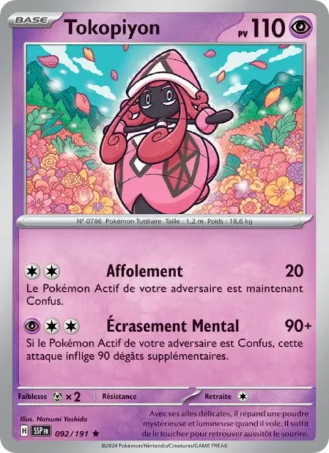 Carte Pokémon Tokopiyon 092/191, extension Étincelles Déferlantes
