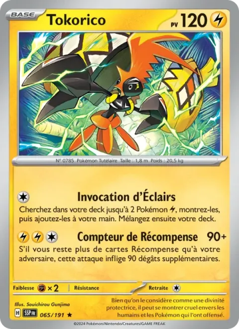 Carte Pokémon Tokorico 065/191, extension Étincelles Déferlantes