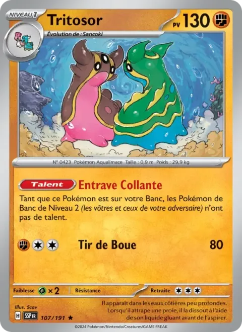 Carte Pokémon Tritosor 107/191, extension Étincelles Déferlantes