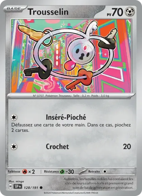 Carte Pokémon Trousselin 128/191, extension Étincelles Déferlantes