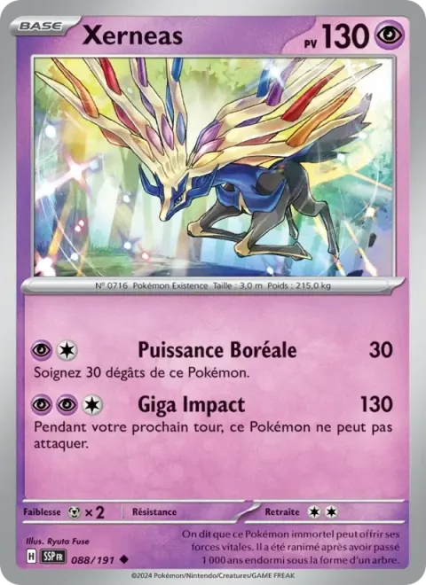 Carte Pokémon Xerneas 088/191, extension Étincelles Déferlantes