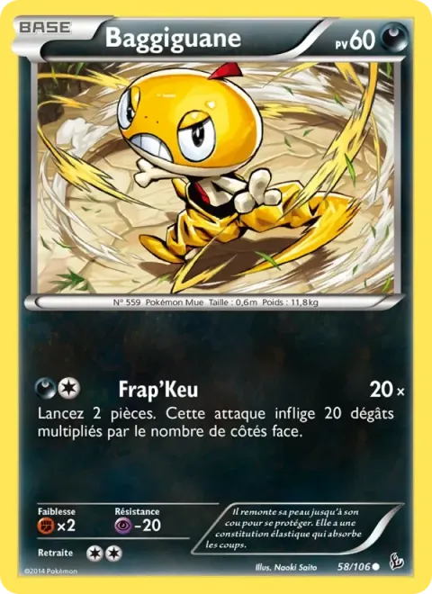 Carte Pokémon Baggiguane 058/106, extension Étincelles