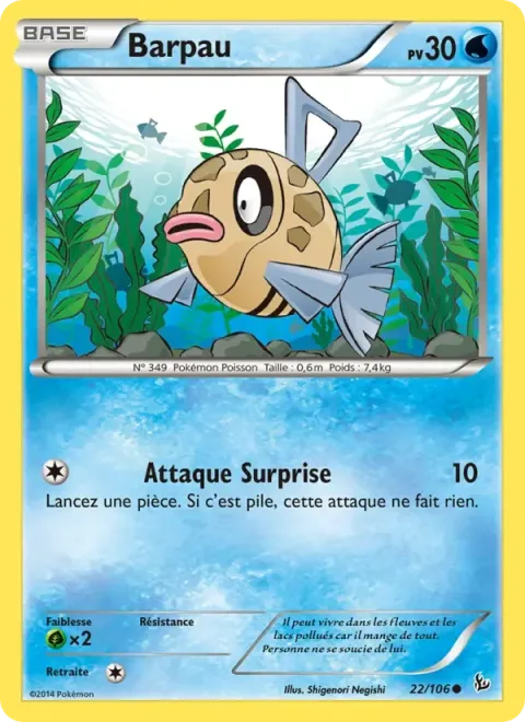 Carte Pokémon Barpau 022/106, extension Étincelles