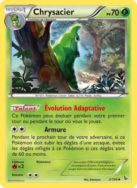 Carte Pokémon Chrysacier 002/106, extension Étincelles