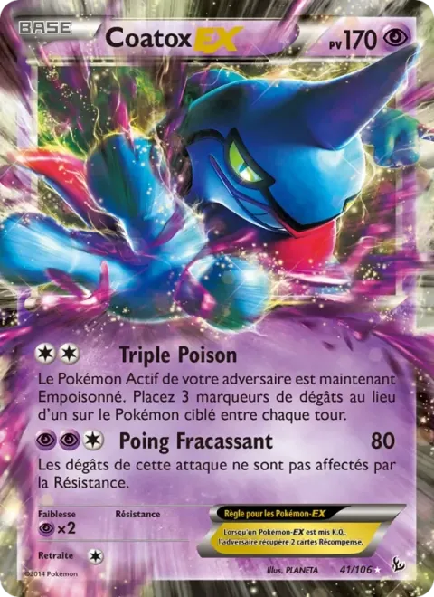 Carte Pokémon Coatox EX 041/106, extension Étincelles