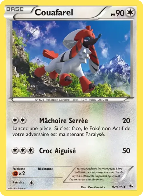 Carte Pokémon Couafarel 087/106, extension Étincelles