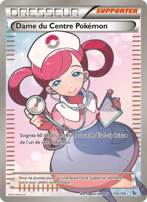Carte Pokémon Dame du Centre Pokémon 105/106, extension Étincelles