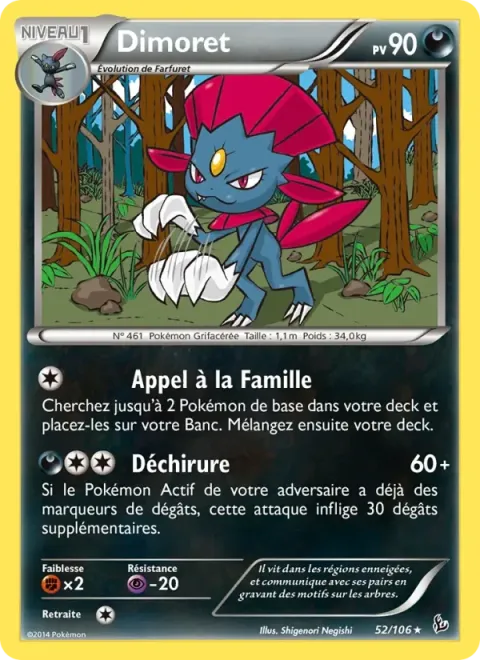 Carte Pokémon Dimoret 052/106, extension Étincelles