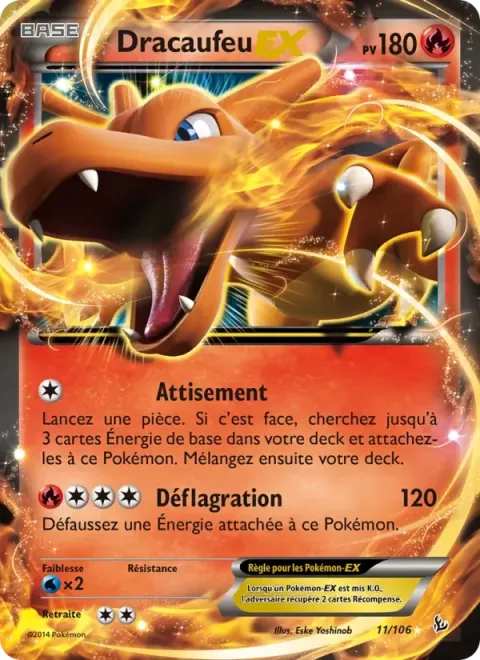Carte Pokémon Dracaufeu EX 011/106, extension Étincelles
