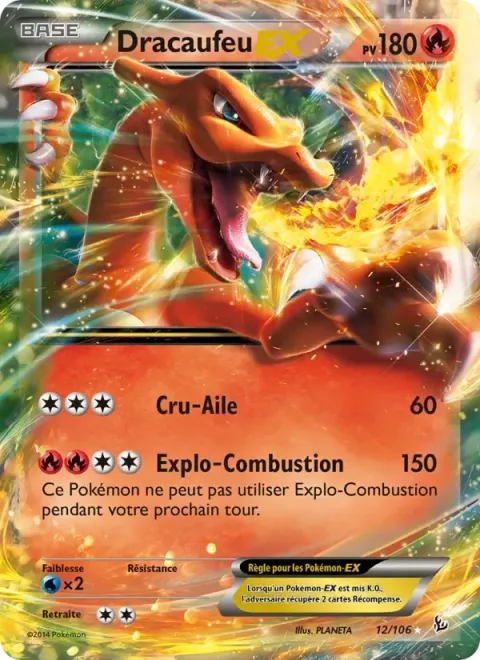 Carte Pokémon Dracaufeu EX 012/106, extension Étincelles