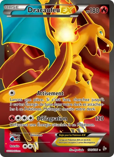 Carte Pokémon Dracaufeu EX 100/106, extension Étincelles