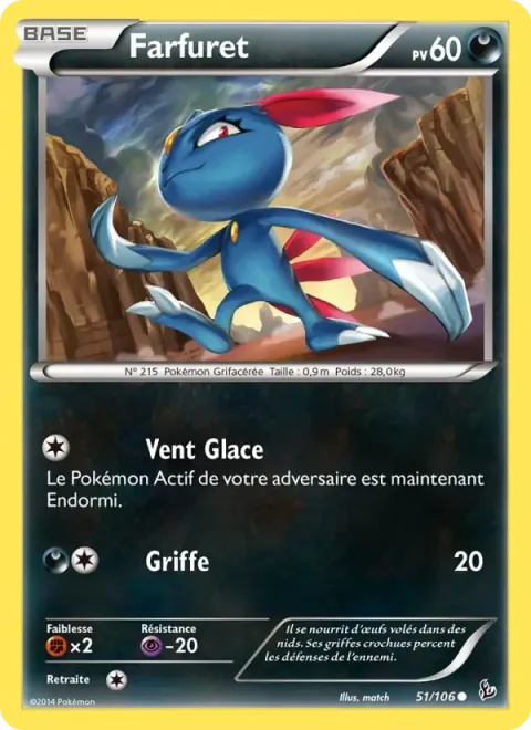Carte Pokémon Farfuret 051/106, extension Étincelles