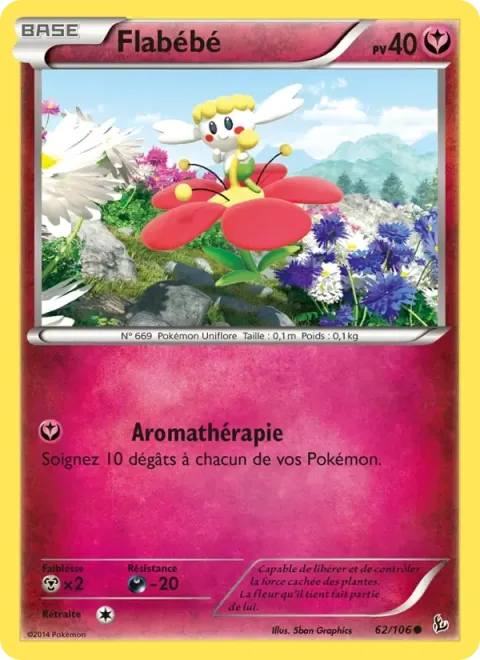 Carte Pokémon Flabébé 062/106, extension Étincelles