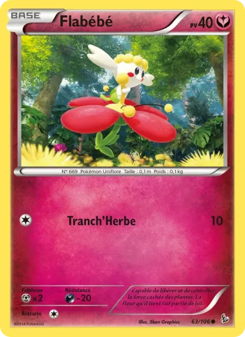 Carte Pokémon Flabébé 063/106, extension Étincelles