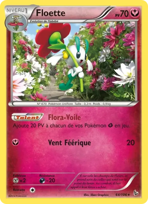 Carte Pokémon Floette 064/106, extension Étincelles