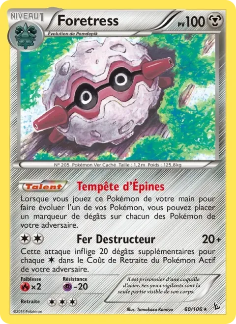 Carte Pokémon Foretress 060/106, extension Étincelles