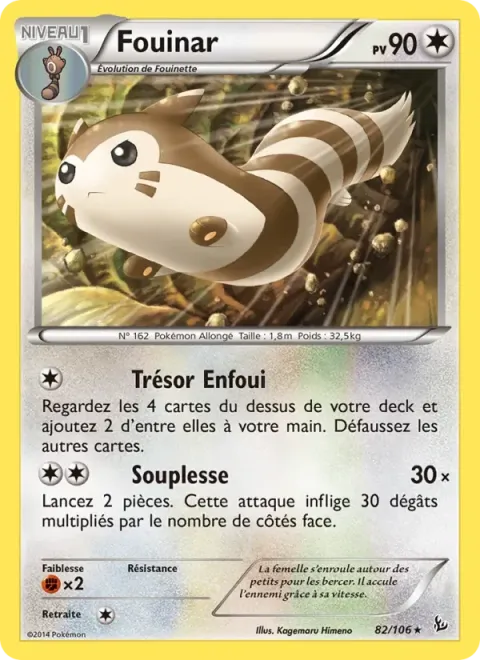 Carte Pokémon Fouinar 082/106, extension Étincelles