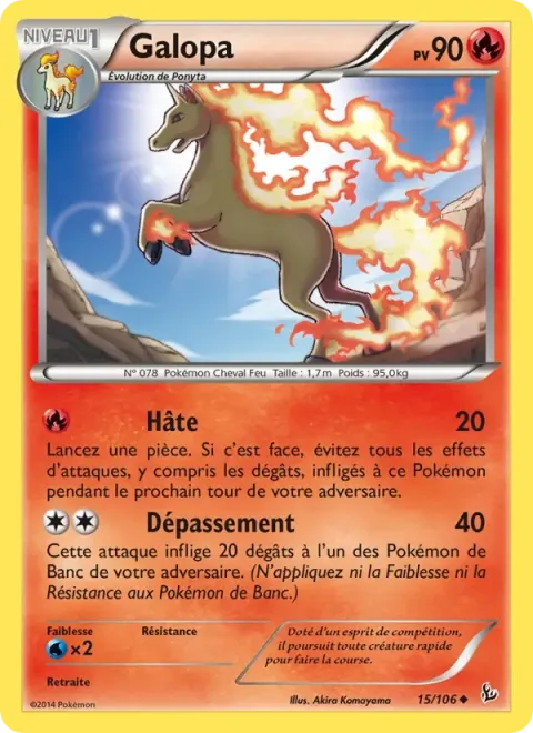 Carte Pokémon Galopa 015/106, extension Étincelles