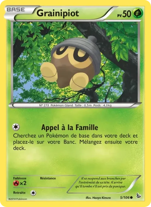 Carte Pokémon Grainipiot 005/106, extension Étincelles
