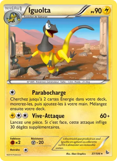 Carte Pokémon Iguolta 037/106, extension Étincelles