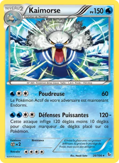 Carte Pokémon Kaimorse 026/106, extension Étincelles