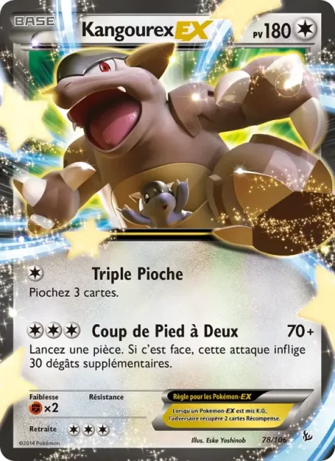 Carte Pokémon Kangourex EX 078/106, extension Étincelles