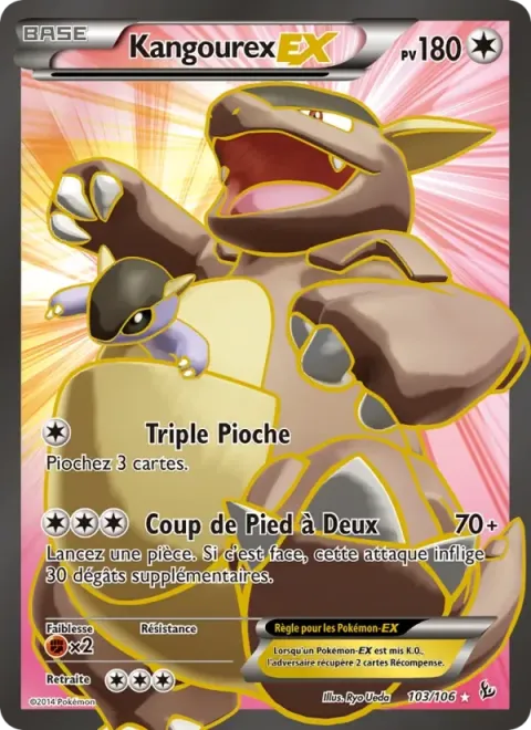 Carte Pokémon Kangourex EX 103/106, extension Étincelles