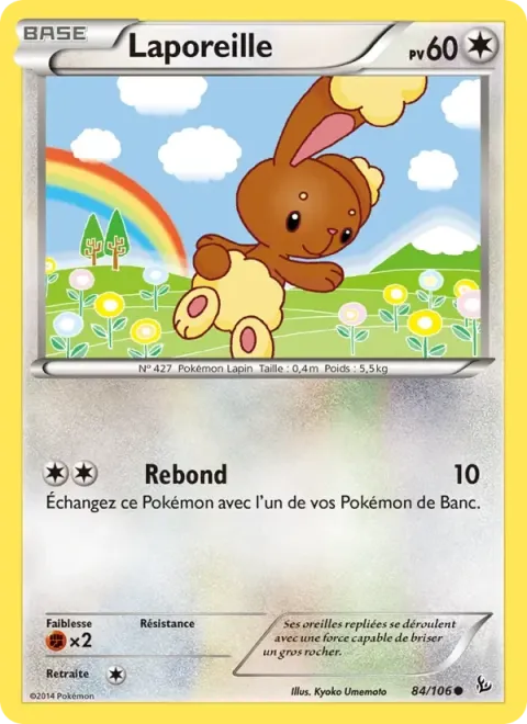 Carte Pokémon Laporeille 084/106, extension Étincelles