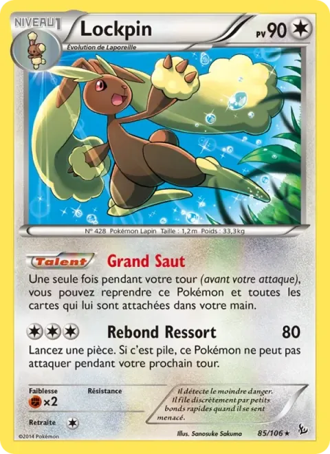 Carte Pokémon Lockpin 085/106, extension Étincelles