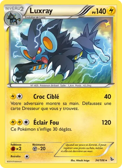 Carte Pokémon Luxray 034/106, extension Étincelles