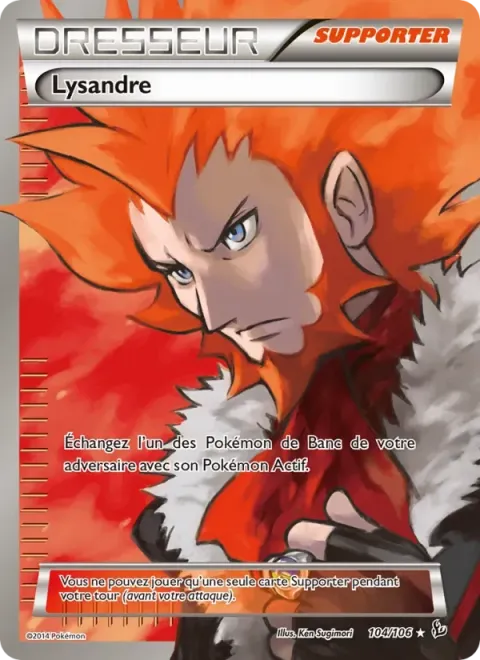 Carte Pokémon Lysandre 104/106, extension Étincelles