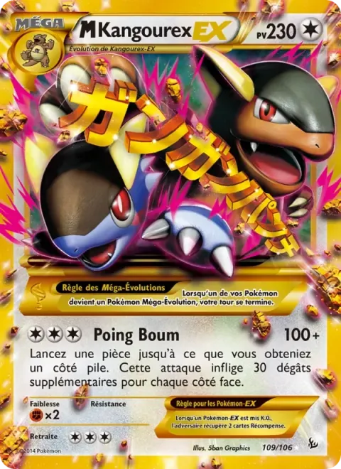 Carte Pokémon M-Kangourex EX 109/106, extension Étincelles