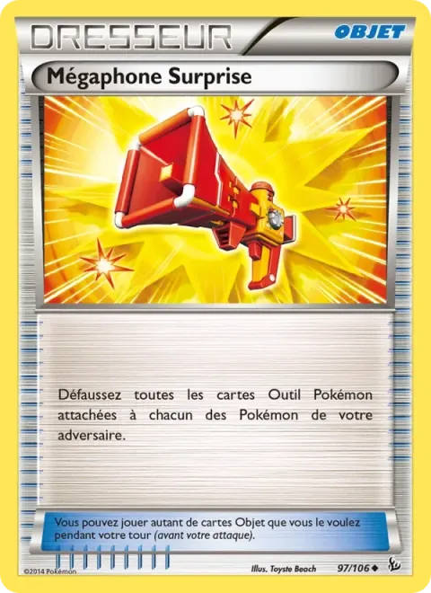 Carte Pokémon Mégaphone Surprise 097/106, extension Étincelles
