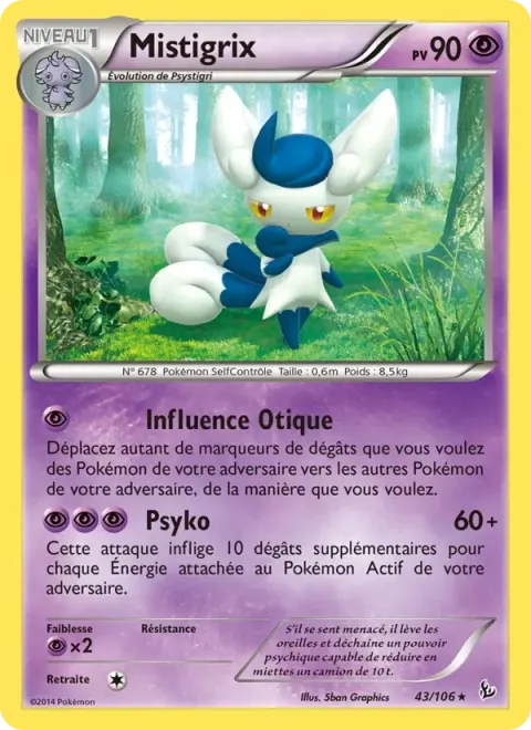Carte Pokémon Mistigrix 043/106, extension Étincelles