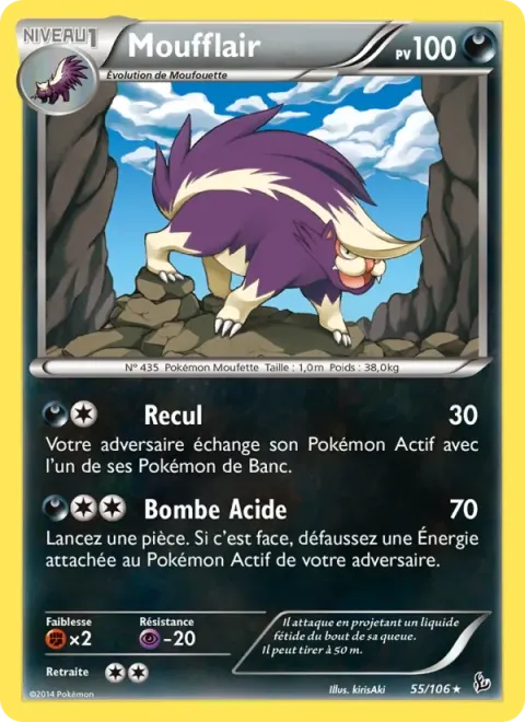 Carte Pokémon Moufflair 055/106, extension Étincelles