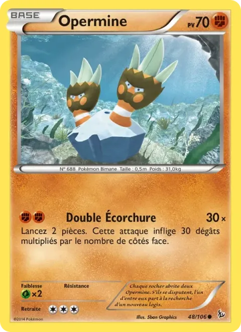 Carte Pokémon Opermine 048/106, extension Étincelles