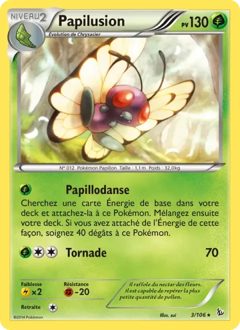 Carte Pokémon Papilusion 003/106, extension Étincelles