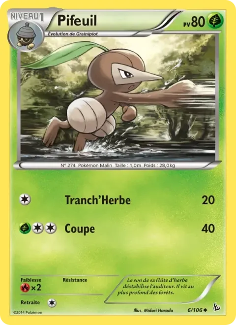 Carte Pokémon Pifeuil 006/106, extension Étincelles