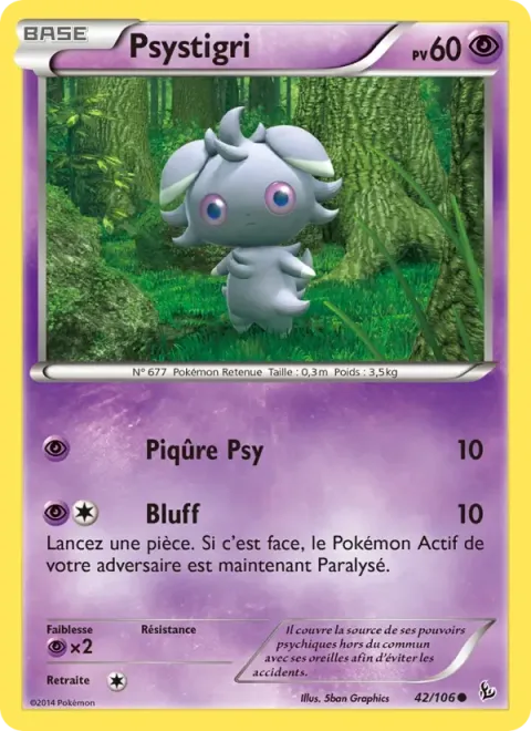 Carte Pokémon Psystigri 042/106, extension Étincelles