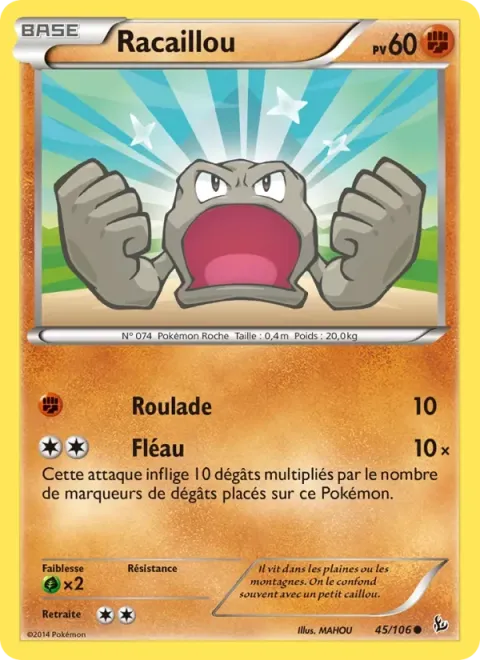 Carte Pokémon Racaillou 045/106, extension Étincelles