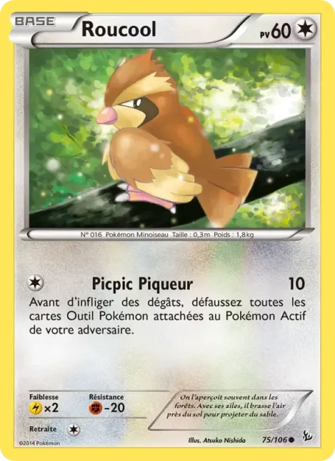 Carte Pokémon Roucool 075/106, extension Étincelles