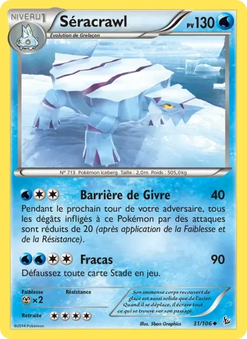 Carte Pokémon Séracrawl 031/106, extension Étincelles