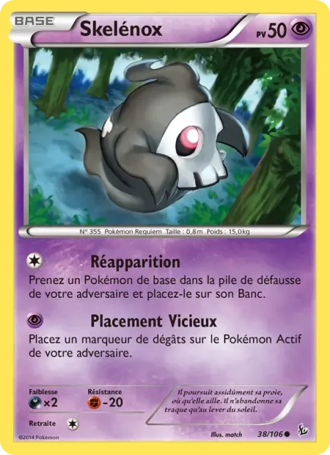 Carte Pokémon Skelénox 038/106, extension Étincelles