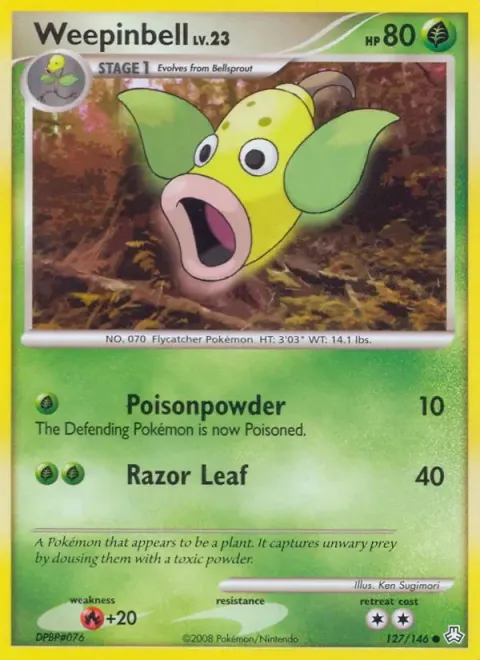 Carte Pokémon Boustiflor 127/146, extension Éveil des Légendes
