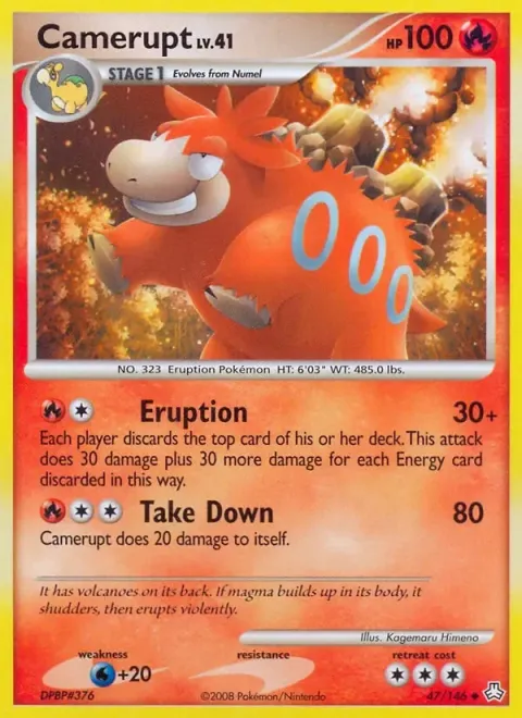 Carte Pokémon Camérupt 047/146, extension Éveil des Légendes