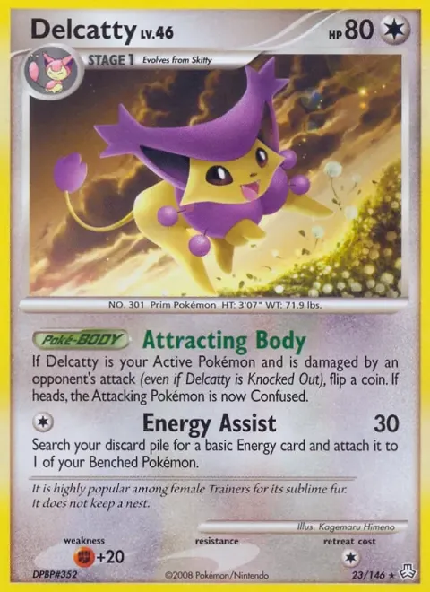 Carte Pokémon Delcatty 023/146, extension Éveil des Légendes
